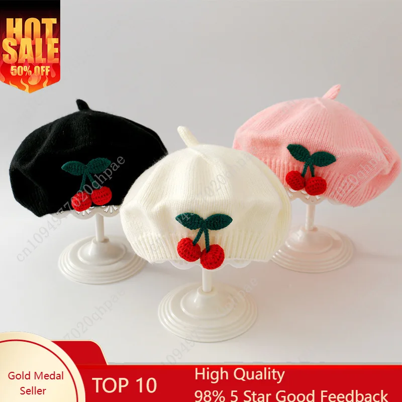 Cute Cherry Baby Knit Beret Children Winter Warm Woolen Crochet Bonnet 1-5year Boy Girl Toddler Artist Painter Cap Kids Beanies
Cute Cherry Baby Knit Beret Children Winter Warm Woolen Crochet Bonnet 1-5year Boy Girl Toddler Artist Painter Cap Kids Beanies