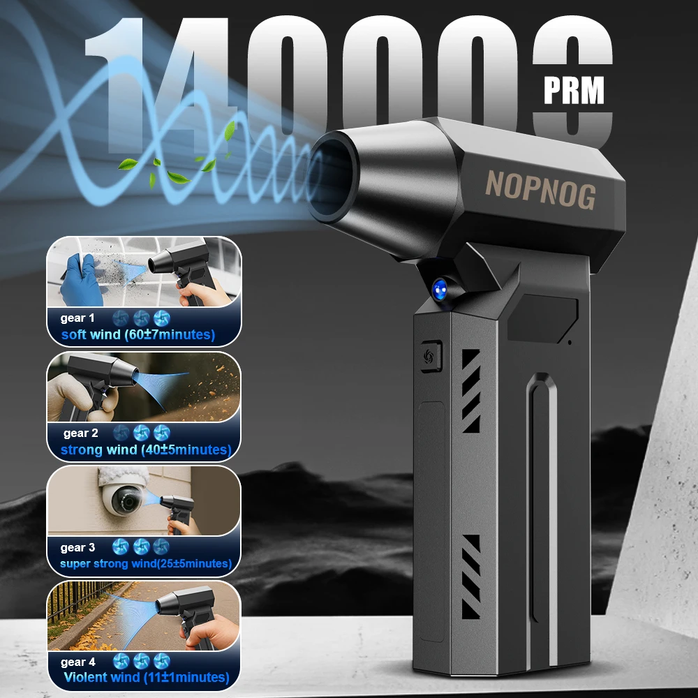 Turbo Fan Portable Strong Blowing 140000RPM Car Jet Snower Removal Electric Air Duster 4 Gears Adjustable LED Light Wireless
Turbo Fan Portable Strong Blowing 140000RPM Car Jet Snower Removal Electric Air Duster 4 Gears Adjustable LED Light Wireless