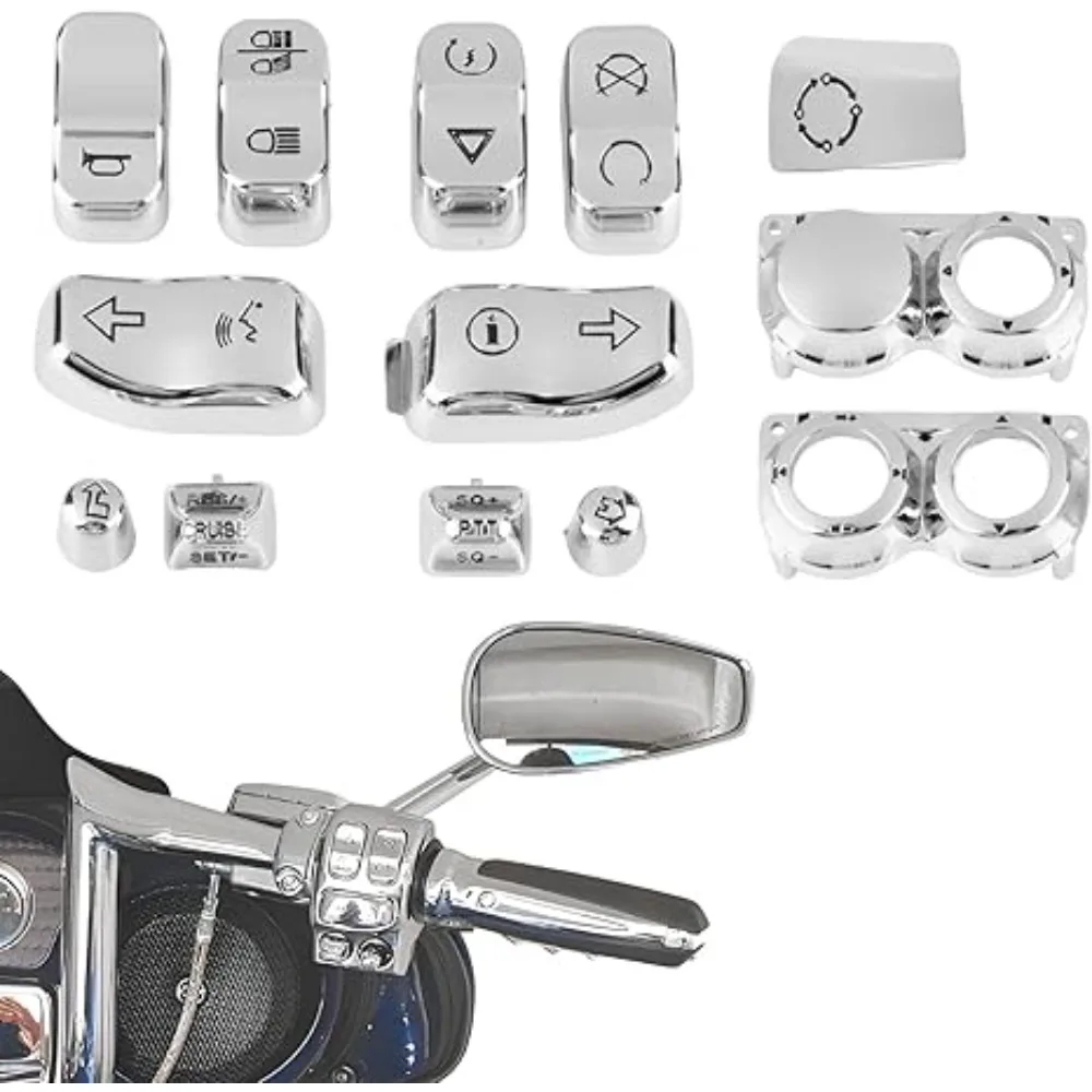 Motorcycle Switch Housing Caps Hand Control Housing Caps Cover for Harley Touring FLHT FLHX FLHR FL 2014-2024 Chrome 13 PCS
Motorcycle Switch Housing Caps Hand Control Housing Caps Cover for Harley Touring FLHT FLHX FLHR FL 2014-2024 Chrome 13 PCS