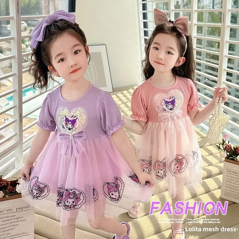 Anime Sanrio Cartoon Kuromi Kids Dress Short Sleeve Princess Dress Outdoor Thin Transparent Net Yarn Dress Girls Birthday Gifts
Anime Sanrio Cartoon Kuromi Kids Dress Short Sleeve Princess Dress Outdoor Thin Transparent Net Yarn Dress Girls Birthday Gifts