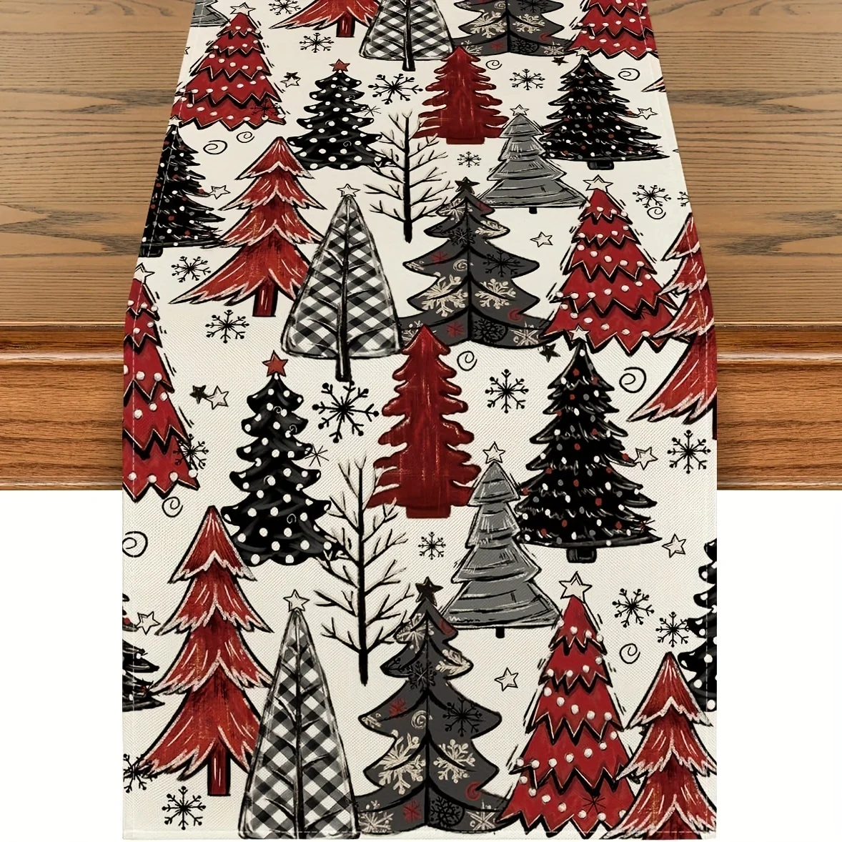 "Christmas Cheer Linen Table Runner - Festive Xmas Trees & Snowflakes Design, Perfect for Holiday Dining Decor - Available
"Christmas Cheer Linen Table Runner - Festive Xmas Trees & Snowflakes Design, Perfect for Holiday Dining Decor - Available