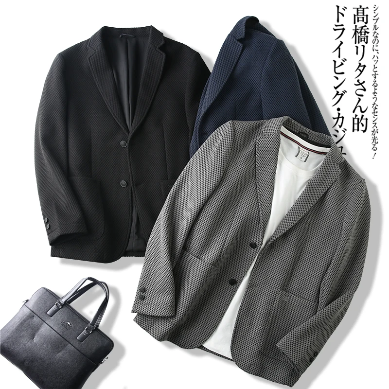 Blazer Men High-End Business Casual Suit Jacket Spring Autumn Solid Single Breasted Pocket Costume Homme Long Sleeve Tops 
Blazer Men High-End Business Casual Suit Jacket Spring Autumn Solid Single Breasted Pocket Costume Homme Long Sleeve Tops