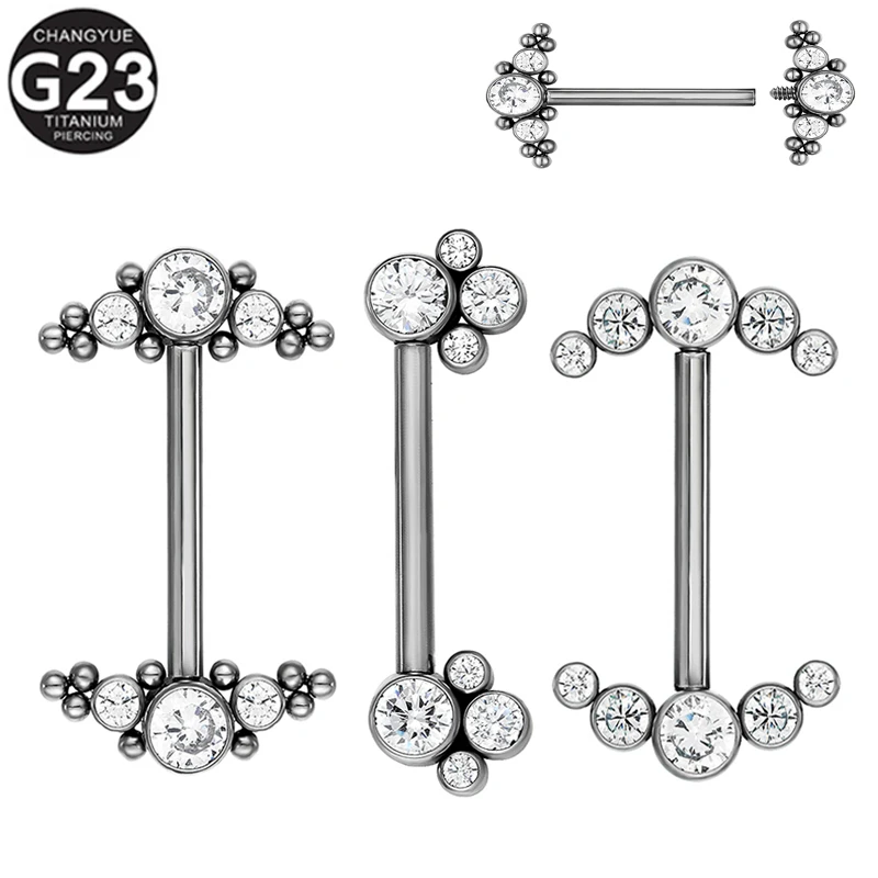 F136 Titanium Ear Piercing Ear Studs 14G Zircon Barbell Internal Thread Nipple Piercing Nipple Rings Fashion Women Body Jewelry
F136 Titanium Ear Piercing Ear Studs 14G Zircon Barbell Internal Thread Nipple Piercing Nipple Rings Fashion Women Body Jewelry