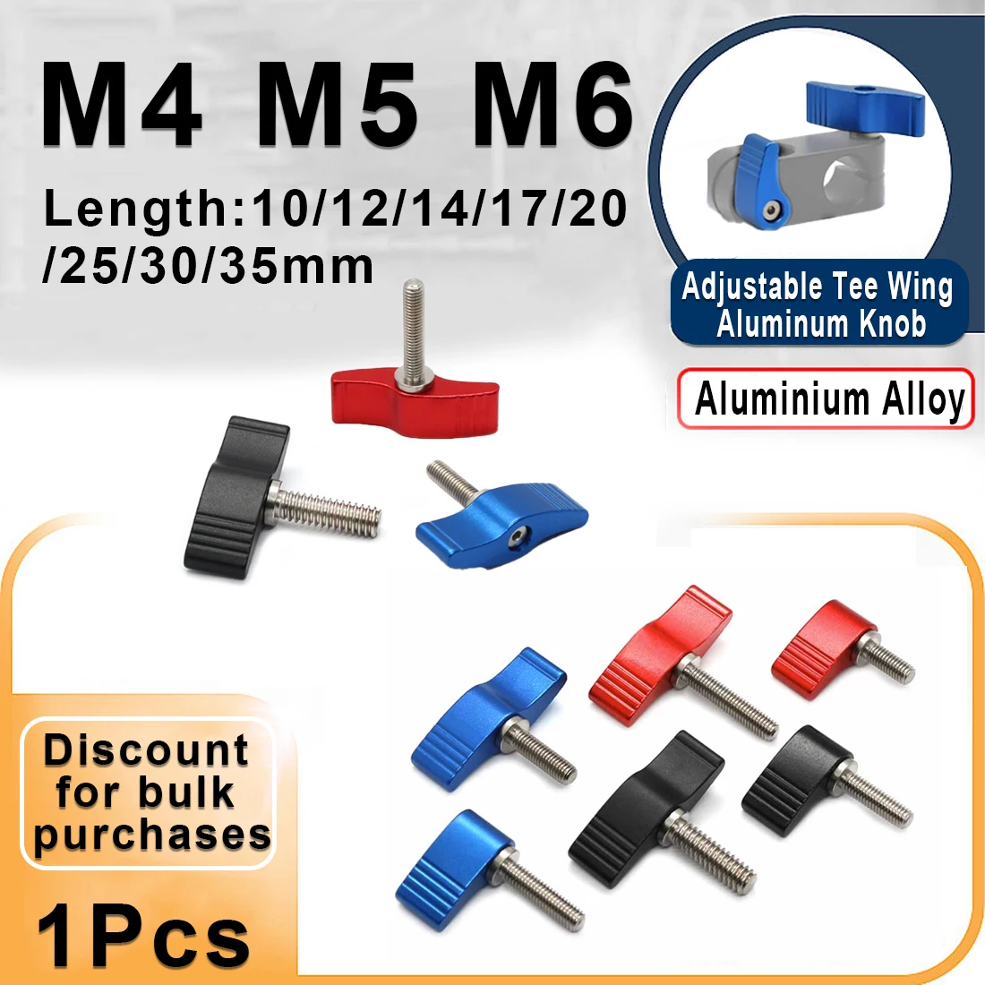 1Pcs M4 M5 M6 Thumb Screws Handle Adjustable Butterfly Shape Screw T Type/7 Type Hand Tighten Screw for SLR Rail Rod Slider
1Pcs M4 M5 M6 Thumb Screws Handle Adjustable Butterfly Shape Screw T Type/7 Type Hand Tighten Screw for SLR Rail Rod Slider
