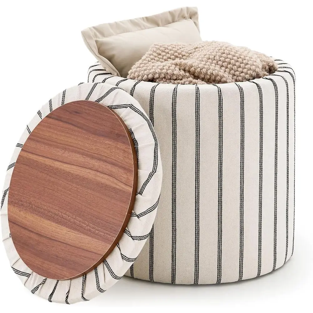 18 Inch Storage Ottoman with Detachable Tray, Oversized Multifunctional Center End Table, Ideal for Modern Home Styles (Round)
18 Inch Storage Ottoman with Detachable Tray, Oversized Multifunctional Center End Table, Ideal for Modern Home Styles (Round)