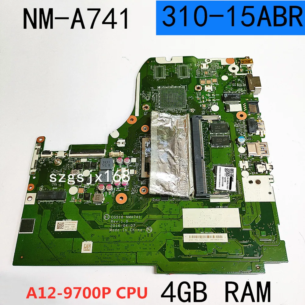 A12-9700P CPU RAM 4G FOR Lenovo Ideapad 310-15ABR Laptop motherboard CG516 1NM-A741 motherboard tested 100% work
A12-9700P CPU RAM 4G FOR Lenovo Ideapad 310-15ABR Laptop motherboard CG516 1NM-A741 motherboard tested 100% work