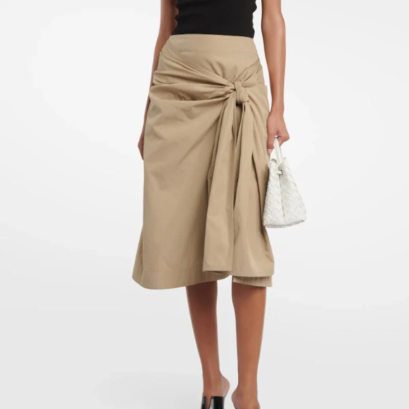 Women's Vintage Khaki Irregular Lace-up Skirt Elegant Solid Color High Waist Straight Skirts Designer Clothes Fashion Summer New
Women's Vintage Khaki Irregular Lace-up Skirt Elegant Solid Color High Waist Straight Skirts Designer Clothes Fashion Summer New