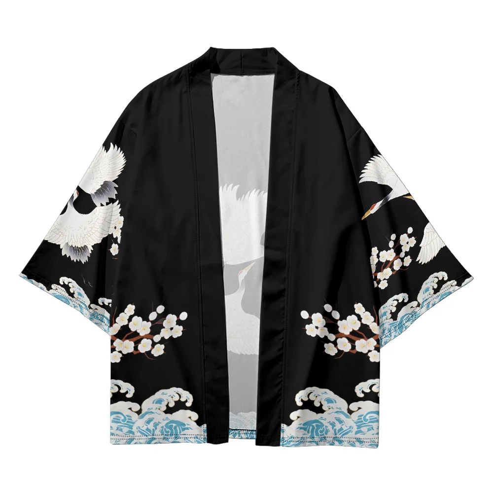 Летний пляж для мужчин и женщин, традиционный хаори, японский стиль, кимоно с принтом журавля и волн, кардиган юката 2025
Летний пляж для мужчин и женщин, традиционный хаори, японский стиль, кимоно с принтом журавля и волн, кардиган юката 2025