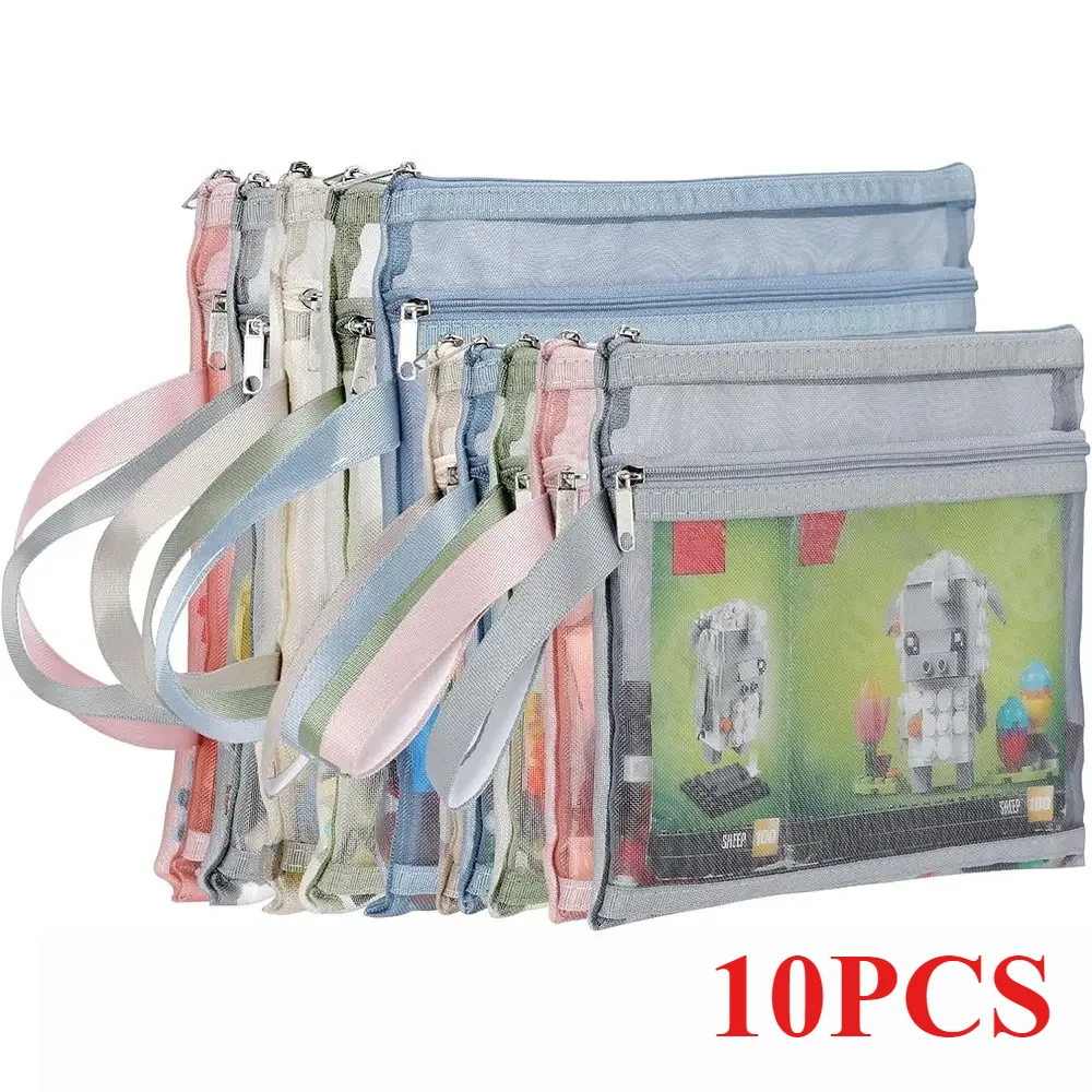 10PCS A4/A5 Storage Pouch Double-Layer Mesh Document Storage Bag with Handle Nylon Cosmetic Makeup Bags for School Office Games
10PCS A4/A5 Storage Pouch Double-Layer Mesh Document Storage Bag with Handle Nylon Cosmetic Makeup Bags for School Office Games
