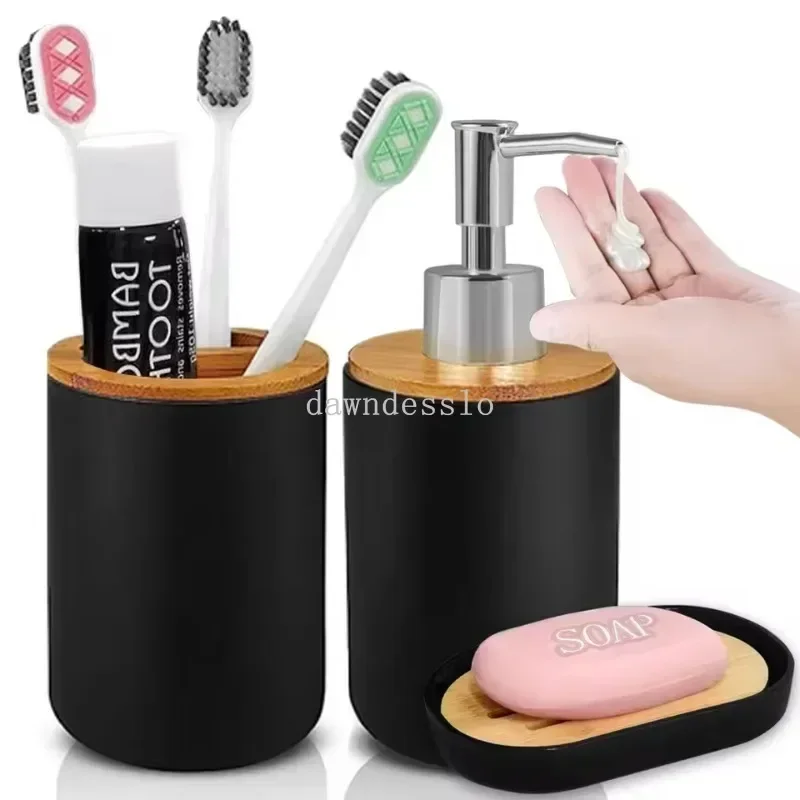 Bathroom Accessories Set - Hands-Free Soap Dispenser Toothbrush Holder and Soap Box - Modern Toilettries Storage Decor Jaboneras
Bathroom Accessories Set - Hands-Free Soap Dispenser Toothbrush Holder and Soap Box - Modern Toilettries Storage Decor Jaboneras