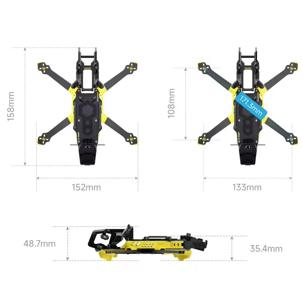 Высококачественная легкая конструкция Modular Frame SpeedyBee Master3X 3-3,6 дюйма для FPV Racing Drone Freestyle Frame
Высококачественная легкая конструкция Modular Frame SpeedyBee Master3X 3-3,6 дюйма для FPV Racing Drone Freestyle Frame