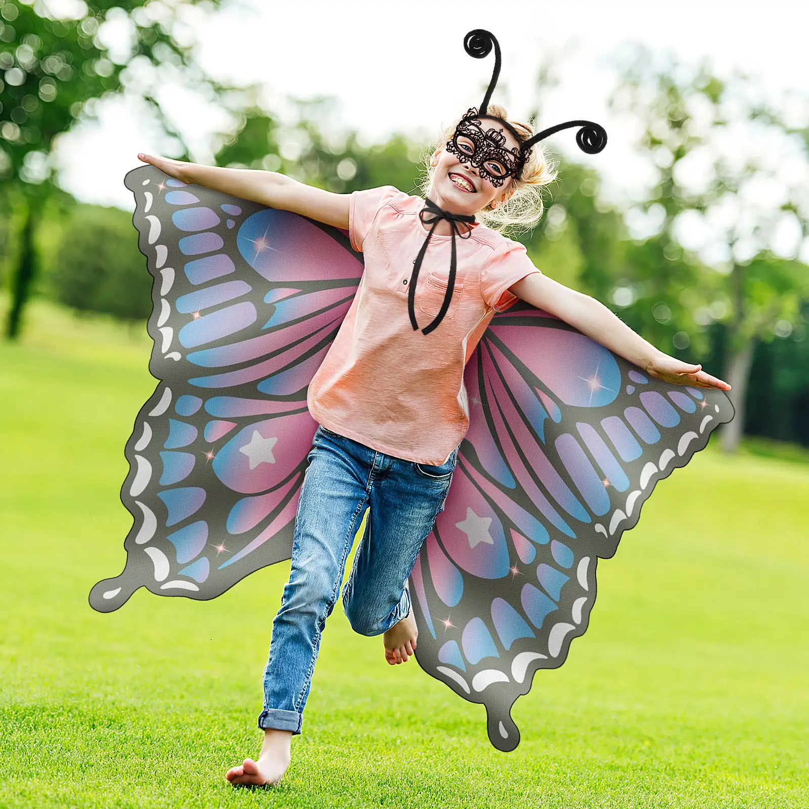 Clispeed 1 Set Butterflies Wing Shawl Lace Mask Butterflies Antenna Headband Dancing Performance Cape Masquerade Party Props
Clispeed 1 Set Butterflies Wing Shawl Lace Mask Butterflies Antenna Headband Dancing Performance Cape Masquerade Party Props