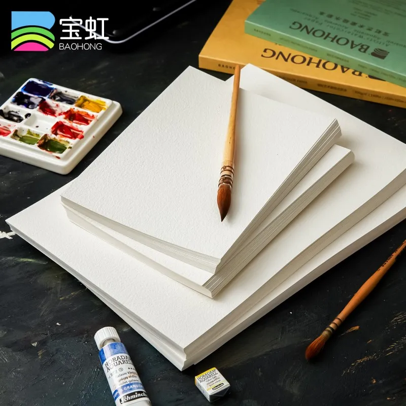 BaoHong Artist Grade Watercolor Paper 300gsm 100% Cotton 140lb Watercolour Block for Painting Gouache
BaoHong Artist Grade Watercolor Paper 300gsm 100% Cotton 140lb Watercolour Block for Painting Gouache