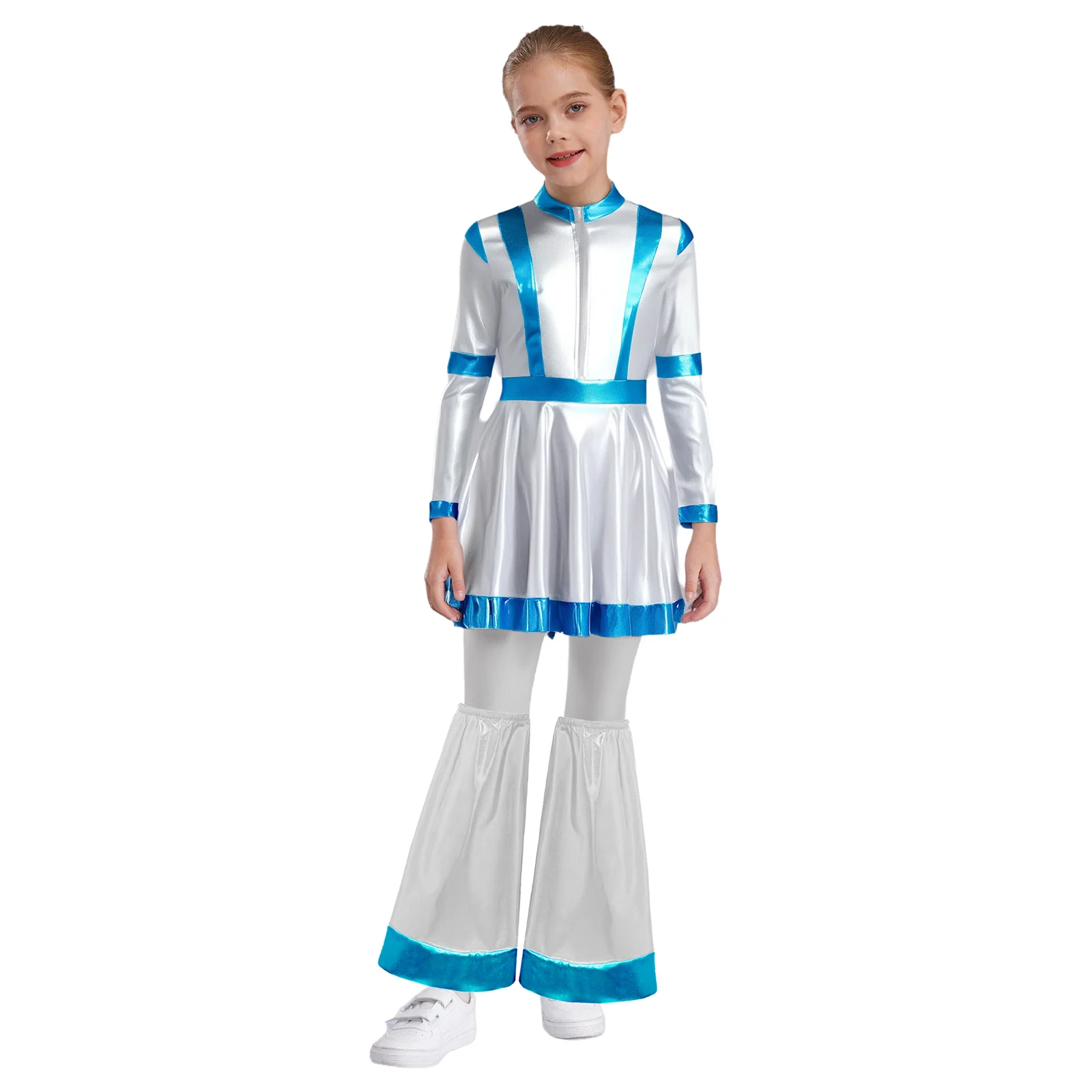 Halloween Shiny Metallic Alien Astronaut Costume Long Sleeves High Waist Dress with Leg Covers Robot Cosplay Performance Costume
Halloween Shiny Metallic Alien Astronaut Costume Long Sleeves High Waist Dress with Leg Covers Robot Cosplay Performance Costume