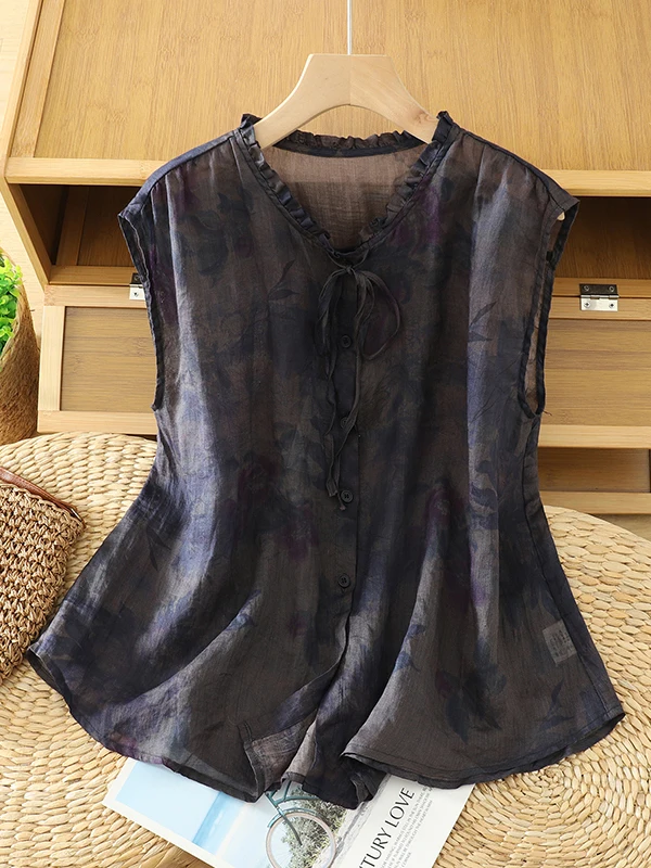 Retro Floral Print Button up Svel Silk Thin V-Ne Women's irt Summer Casual Comfortable Breathable Top
Retro Floral Print Button up Svel Silk Thin V-Ne Women's irt Summer Casual Comfortable Breathable Top