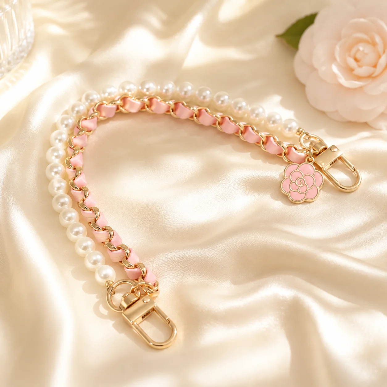 Elegant Camellia Pearl Pendant Fashion Bag & Phone Hanging Accessories
Elegant Camellia Pearl Pendant Fashion Bag & Phone Hanging Accessories