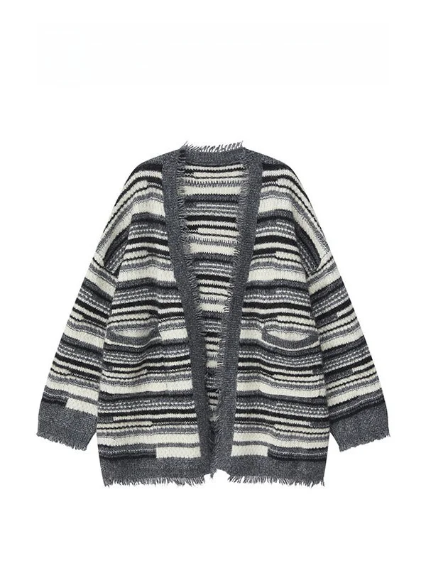Iris 2026 New Stripe Knitted Open Cardigan Retro Tassel Women's Spring Fashion Ladies Knitted Sweater Nylon Wool Cashmere Blend
Iris 2026 New Stripe Knitted Open Cardigan Retro Tassel Women's Spring Fashion Ladies Knitted Sweater Nylon Wool Cashmere Blend