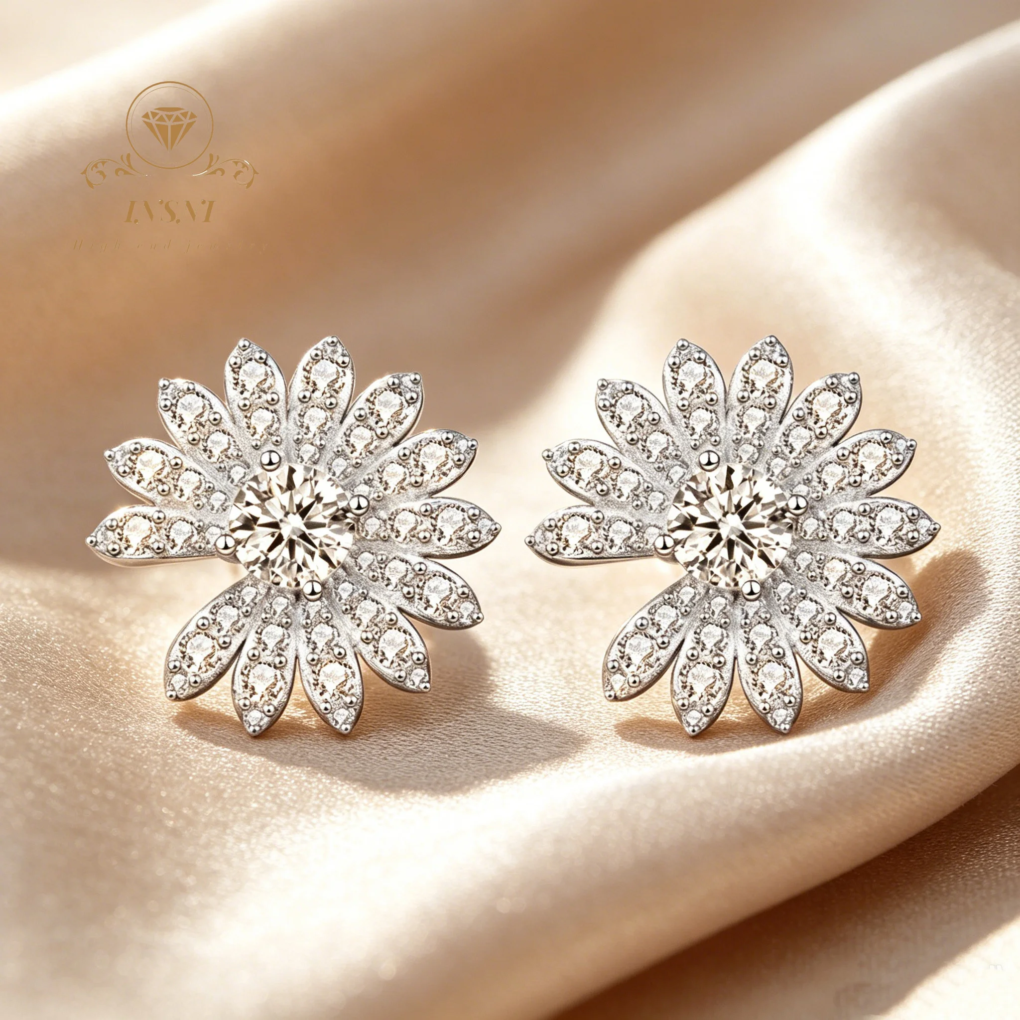 S925 Silver Needle Small Daisy Stud Earrings Sterling Silver Delicate Mozzarella Diamond Flower Earrings Fashion Summer Girls
S925 Silver Needle Small Daisy Stud Earrings Sterling Silver Delicate Mozzarella Diamond Flower Earrings Fashion Summer Girls