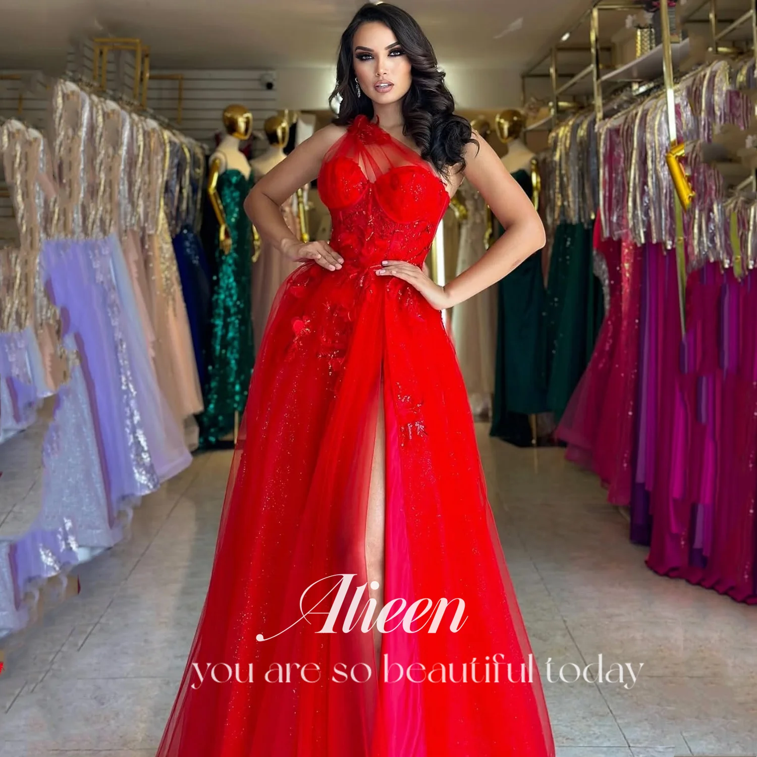Aileen One Shoulder Saudi Women's Evening Dresses for Special Occasions Wedding Dress Customized A-line Red Sweetheart Party New
Aileen One Shoulder Saudi Women's Evening Dresses for Special Occasions Wedding Dress Customized A-line Red Sweetheart Party New