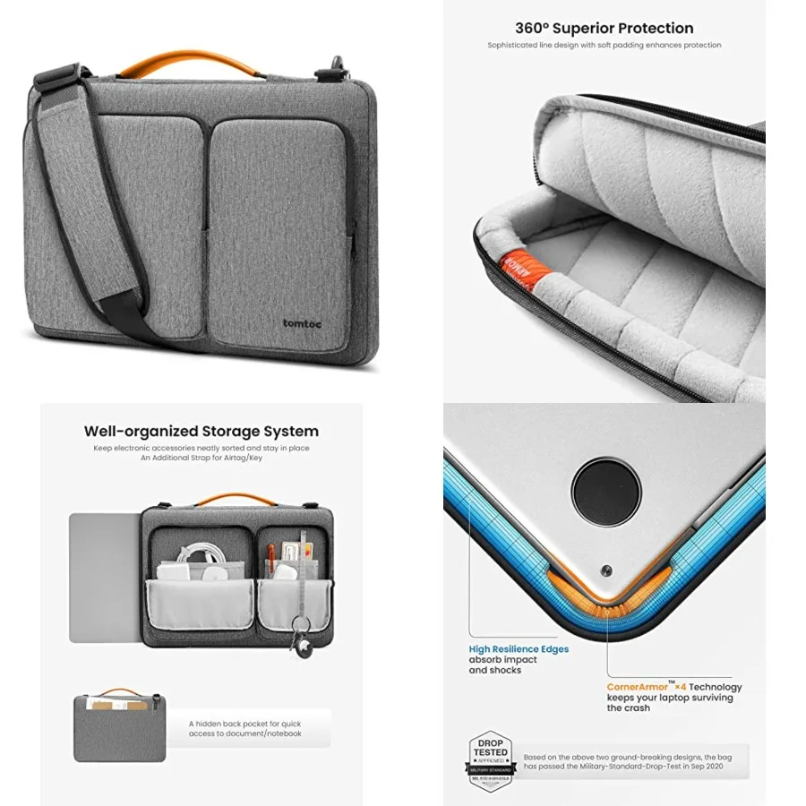 360 Protective Laptop Shoulder Bag MacBook Pro M5/M4/M3/M2/M1 Pro/Max 2026-2019, Water-resistant Sleeve Dell XPS 15 Surface Boo
360 Protective Laptop Shoulder Bag MacBook Pro M5/M4/M3/M2/M1 Pro/Max 2026-2019, Water-resistant Sleeve Dell XPS 15 Surface Boo