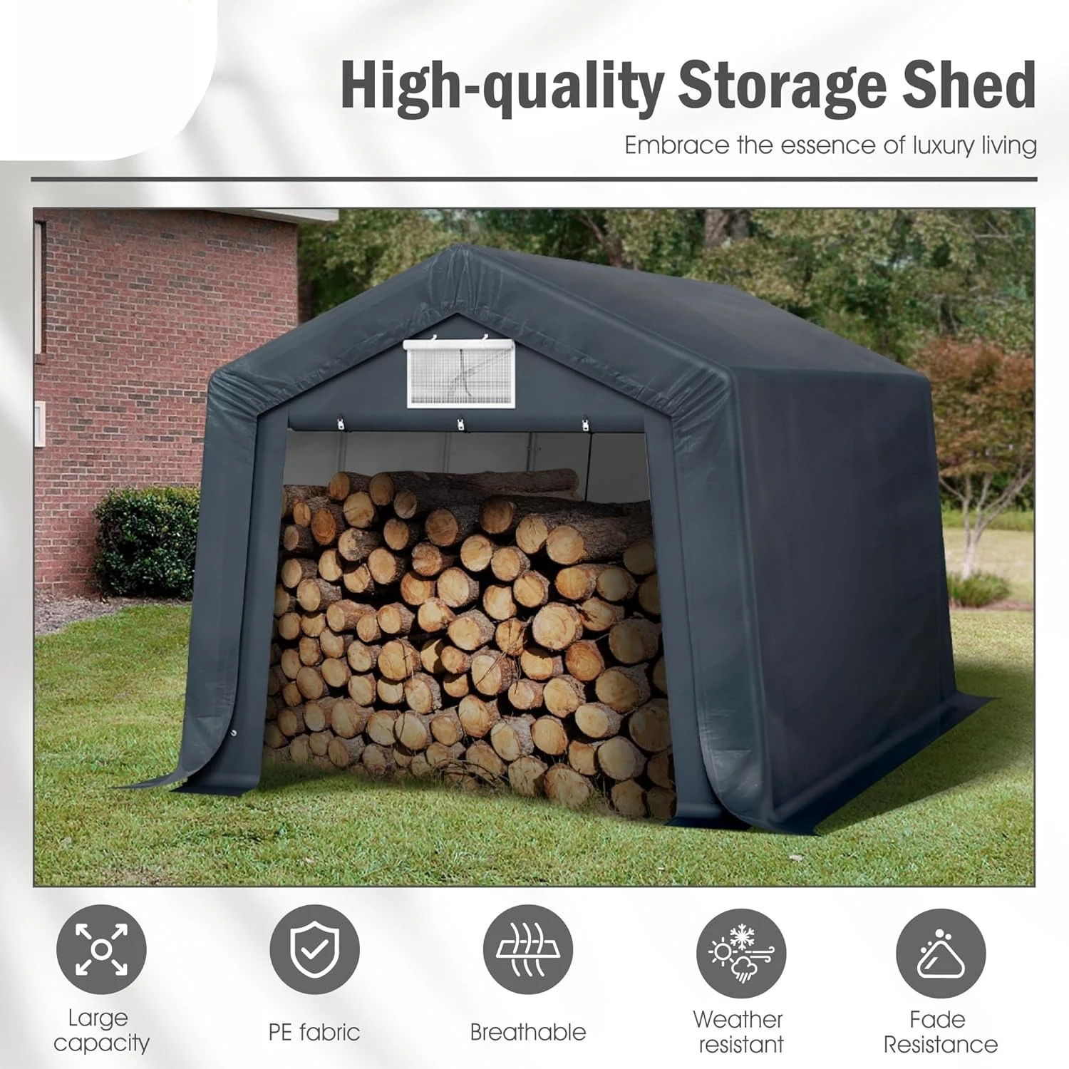 10' x 15' Heavy Duty Carport, Outdoor Anti-Snow Canopy Shelter with 2 Doors, Portable Garage Tent for Vehicles, Customizable
10' x 15' Heavy Duty Carport, Outdoor Anti-Snow Canopy Shelter with 2 Doors, Portable Garage Tent for Vehicles, Customizable