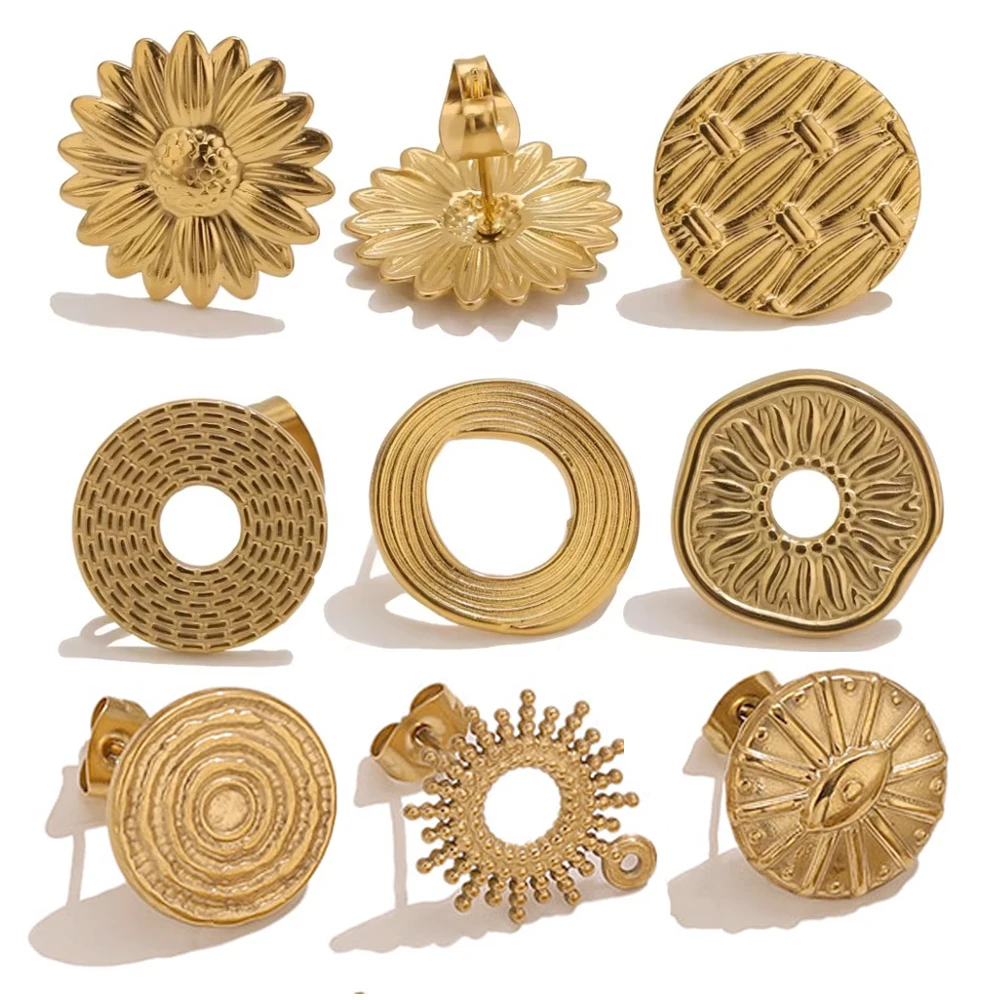 6PCS 18K Vacuum Plated Stainless Steel Floral Geometric Earring Charms DIY Jewelry Making Textured Earring Bases Finding Wholesa
6PCS 18K Vacuum Plated Stainless Steel Floral Geometric Earring Charms DIY Jewelry Making Textured Earring Bases Finding Wholesa