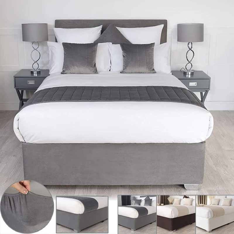 Hot sale Luxury Faux Suede Perfect Bed Base Wrap Divan Valance Skirt-By With ThreeSide Fabric and Around Elastic Easy to Install
Hot sale Luxury Faux Suede Perfect Bed Base Wrap Divan Valance Skirt-By With ThreeSide Fabric and Around Elastic Easy to Install