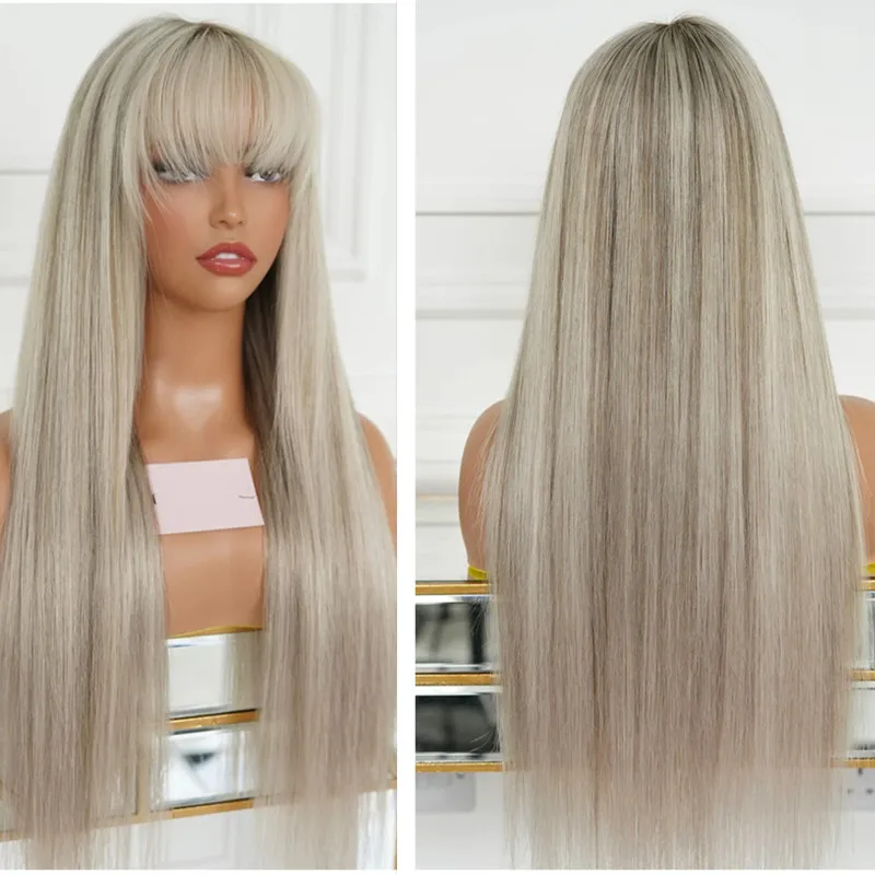 Balayage Ashy Blonde Lace Wigs with Bangs Grey Highlighted Alopecia 100% Natural Long Straight Wigs Glueless WEar and Go Cosplay
Balayage Ashy Blonde Lace Wigs with Bangs Grey Highlighted Alopecia 100% Natural Long Straight Wigs Glueless WEar and Go Cosplay
