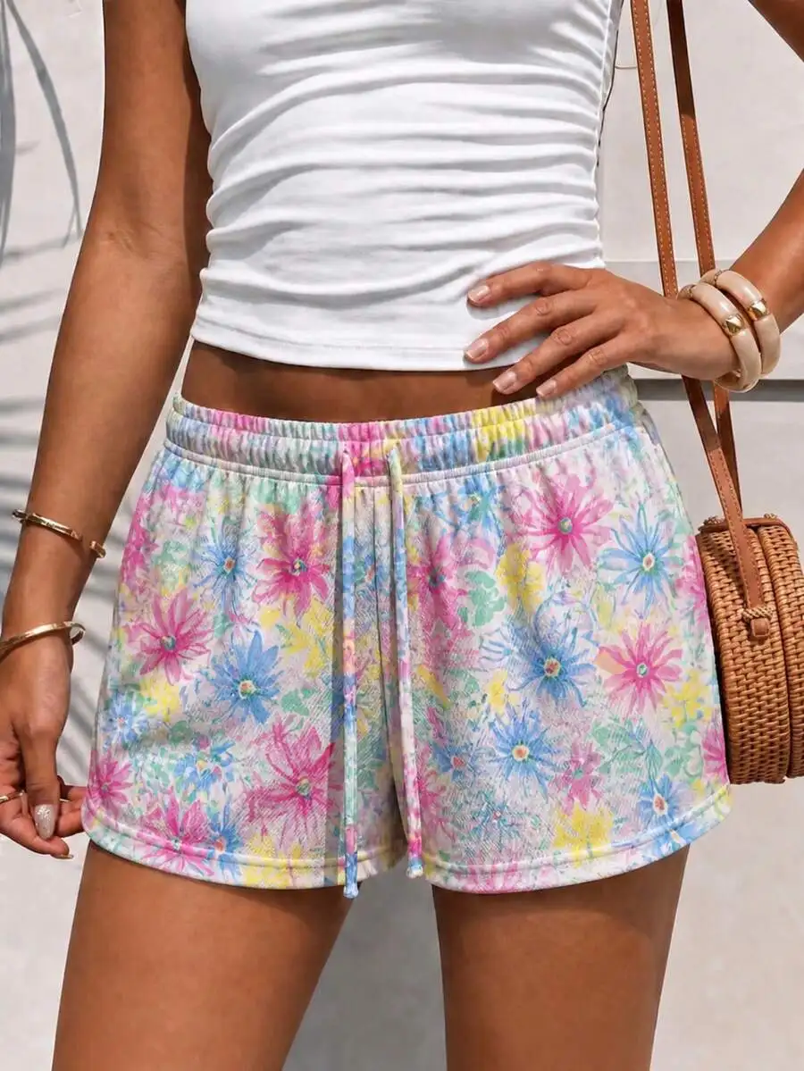 Womens Casual Printed Shorts With Drawstring Waist Pockets And Slight Stretch
Womens Casual Printed Shorts With Drawstring Waist Pockets And Slight Stretch