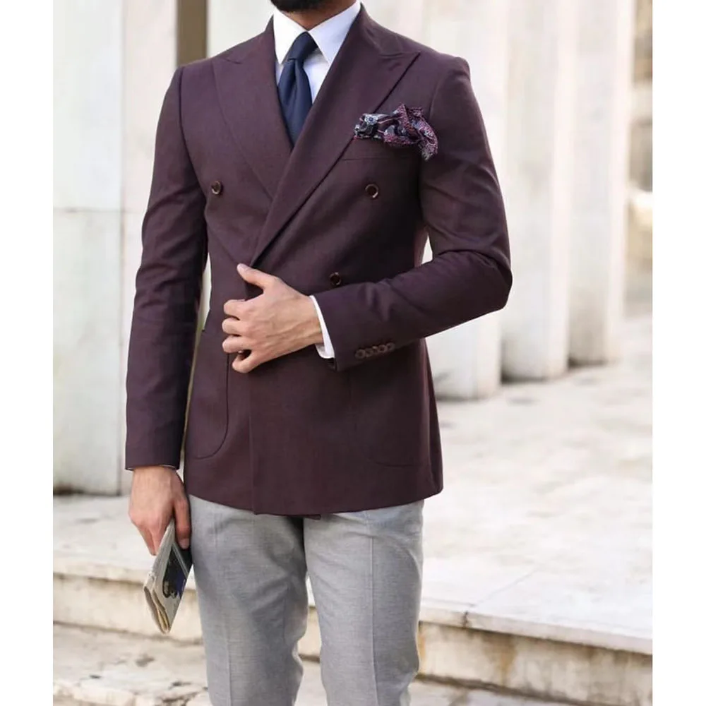 2023 New Men Red-Brown Peaked Lapel Suits Business Casual Formal Costume Homme Double Breasted Slim Fit 2 Pcs Set Jacket Pants
2023 New Men Red-Brown Peaked Lapel Suits Business Casual Formal Costume Homme Double Breasted Slim Fit 2 Pcs Set Jacket Pants