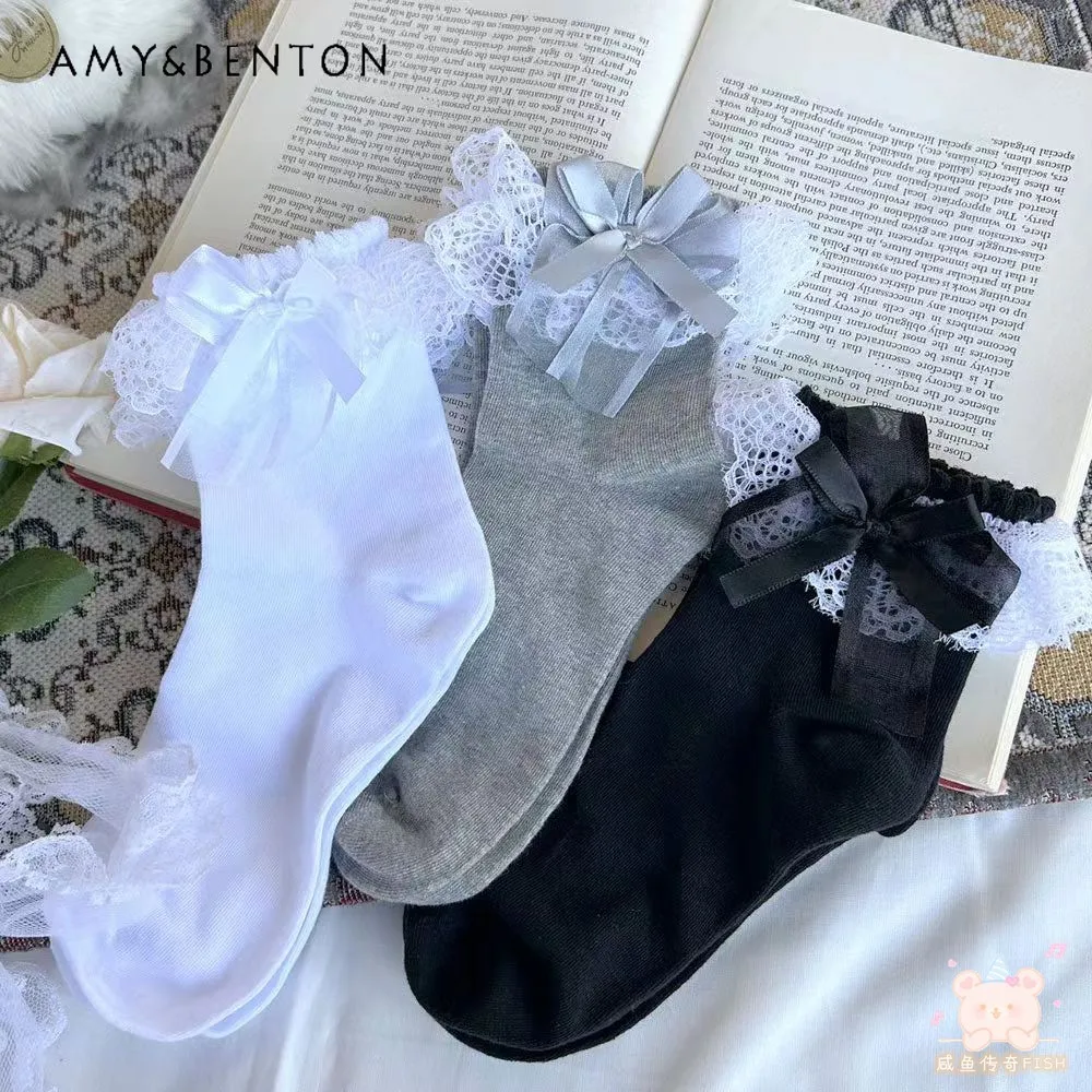 Japanese Sweet Mine Mass-Produced Bow Lace Socks Kawaii Pure Color All-Match Lolita Cute Socks Daily Princess Kawaii Socks
Japanese Sweet Mine Mass-Produced Bow Lace Socks Kawaii Pure Color All-Match Lolita Cute Socks Daily Princess Kawaii Socks
