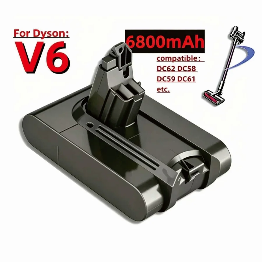 New suitable for Dyson V6 acuum Cleaner and Sweeper Battery 21.6V 9800mAh Lithium Ion Rechargeable, Long Battery Life
New suitable for Dyson V6 acuum Cleaner and Sweeper Battery 21.6V 9800mAh Lithium Ion Rechargeable, Long Battery Life