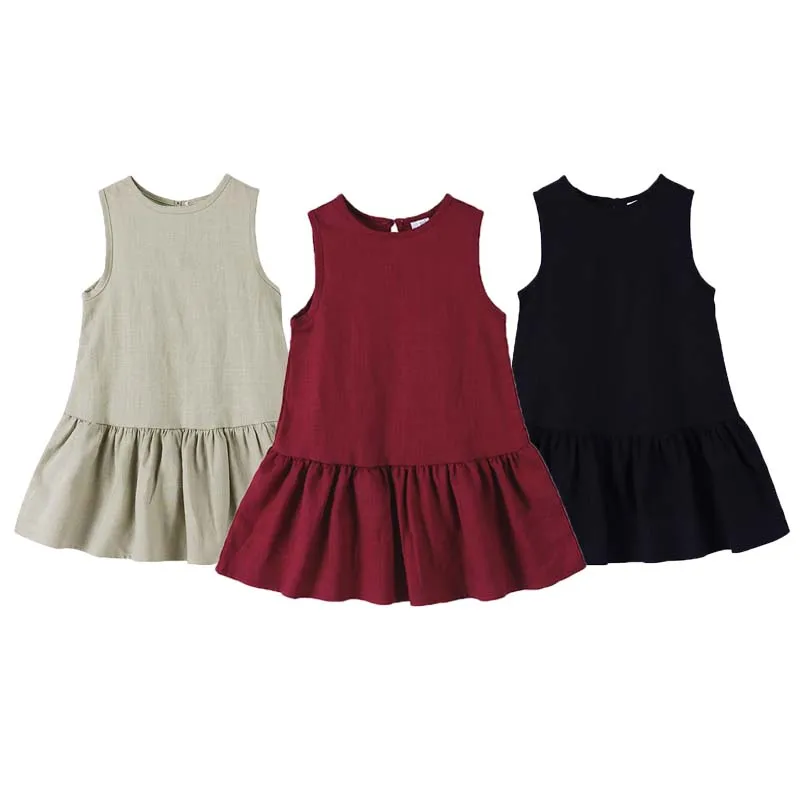 Summer Kid Girls Sleeveless Cotton Linen Dress 1-7 Years Old Solid Color Princess Skirt Sweet Toddler Thin Dresses Baby Clothing
Summer Kid Girls Sleeveless Cotton Linen Dress 1-7 Years Old Solid Color Princess Skirt Sweet Toddler Thin Dresses Baby Clothing