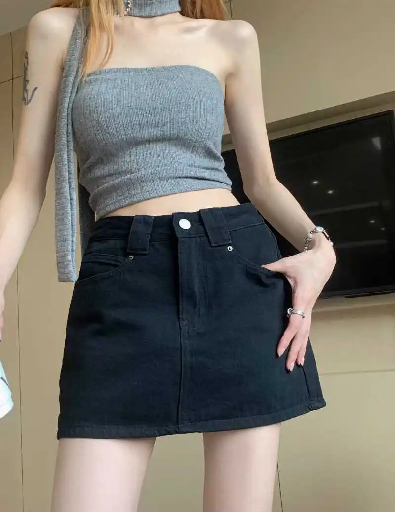 Джинсовая юбка трапециевидной формы Bla, женская юбка свободного покроя с высокой талией, дизайн Sensation, анти-легкая, летняя, сладкая и пряная
Джинсовая юбка трапециевидной формы Bla, женская юбка свободного покроя с высокой талией, дизайн Sensation, анти-легкая, летняя, сладкая и пряная