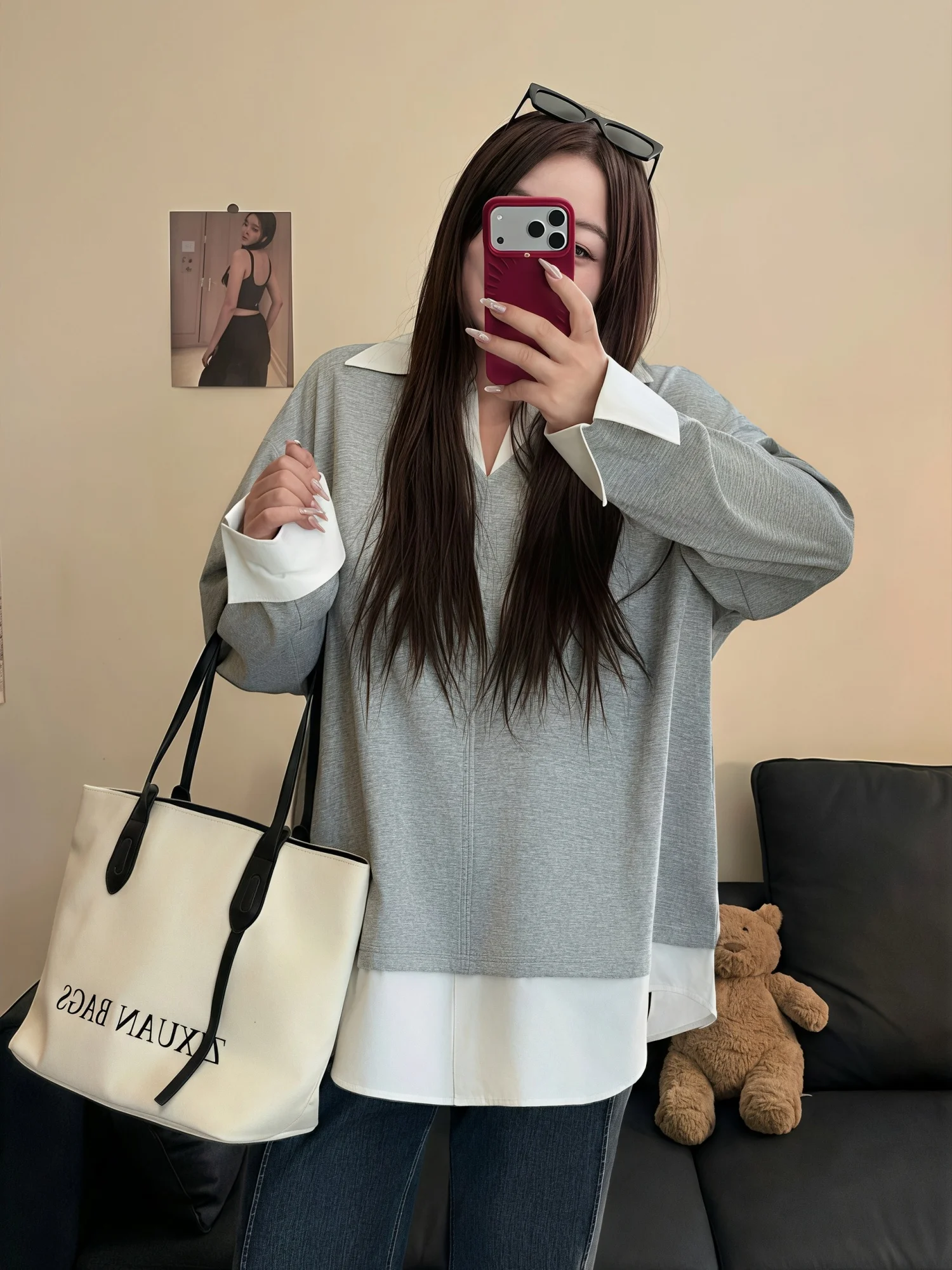 plus Size Women's Casual Style Slimming Fashionable Spring Sweatshirt Fake Two-Piece Long Sleeve Flip Collar Standard Fit
plus Size Women's Casual Style Slimming Fashionable Spring Sweatshirt Fake Two-Piece Long Sleeve Flip Collar Standard Fit