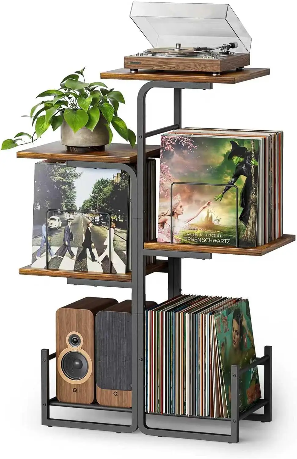 Record Player Stand with Vinyl Storage, Vintage Turntable Table for LP Albums, 40.3" Tall
Record Player Stand with Vinyl Storage, Vintage Turntable Table for LP Albums, 40.3" Tall