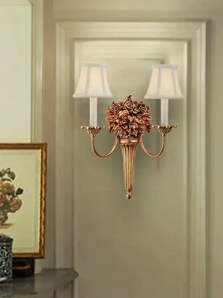 Luxury pure copper rose flower wall lamp European and American French villa living room background dining bedside bedroom조명اضاءه
Luxury pure copper rose flower wall lamp European and American French villa living room background dining bedside bedroom조명اضاءه