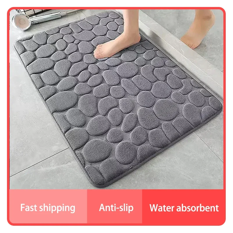 3D Non Slip Bathroom Mat Cobblestone Embossed Bath Mats Absorbent Doormat Carpet Door Floor Mats Machine Washable Quick Drying
3D Non Slip Bathroom Mat Cobblestone Embossed Bath Mats Absorbent Doormat Carpet Door Floor Mats Machine Washable Quick Drying