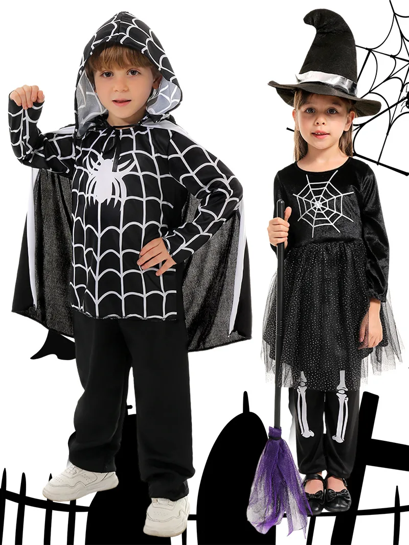 Boys girls Witch Carnival Halloween Costume Children's Performance Ghost Spider Festival Carnival Kids Dress Up 3-8years
Boys girls Witch Carnival Halloween Costume Children's Performance Ghost Spider Festival Carnival Kids Dress Up 3-8years