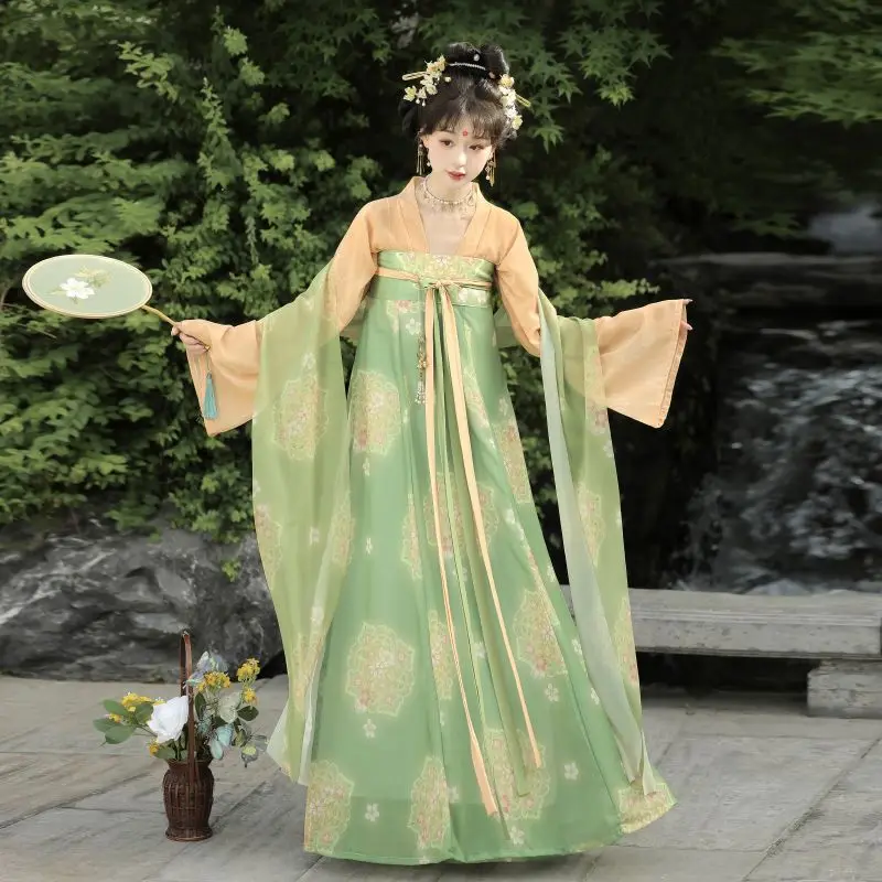 Цельное платье с открытыми плечами в стиле династии Тан с вышивкой и принтом для летней повседневной носки, оригинальный ханьфу для женщин
Цельное платье с открытыми плечами в стиле династии Тан с вышивкой и принтом для летней повседневной носки, оригинальный ханьфу для женщин