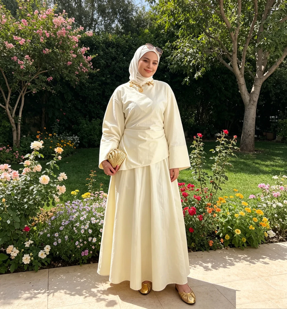 Ramadan 2 Piece Muslim Outfit Women Long Sleeve Blouse Maxi Skirt Set Dubai Modest Abaya Ensemble Femme Islam Matching Clothing
Ramadan 2 Piece Muslim Outfit Women Long Sleeve Blouse Maxi Skirt Set Dubai Modest Abaya Ensemble Femme Islam Matching Clothing