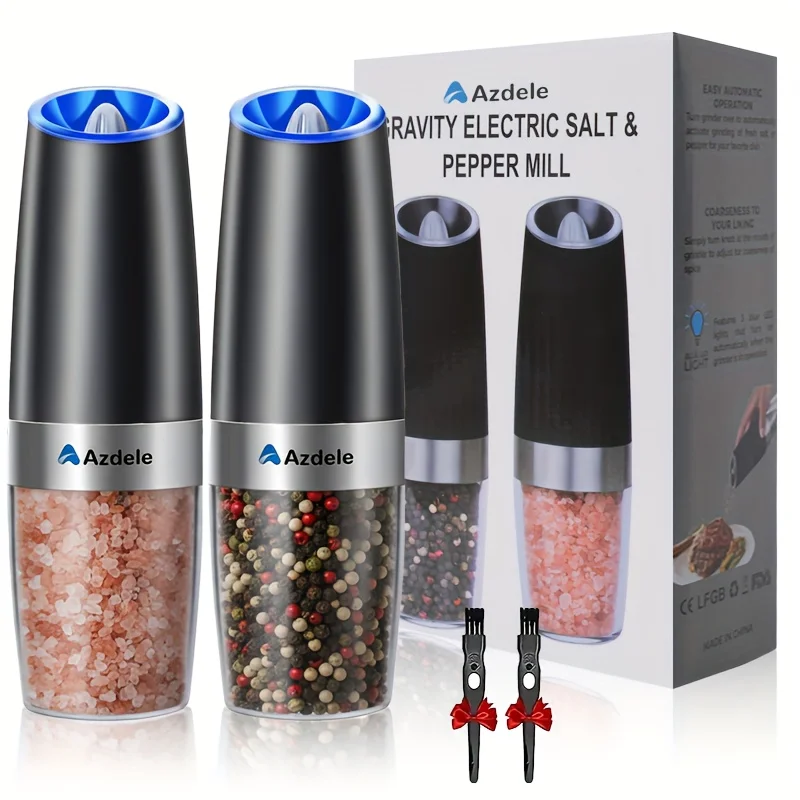 2pcs Gravity-sensing Electric Salt And Pepper Grinder Set, Battery-powered LED Light, One-hand Operation, Local Fast Delivery, Adjustable Coarseness Grinder, Black Kitchen Gadget, Salt And Pepper Grinder Electric 2pcs, Birthday Gift,
2pcs Gravity-sensing Electric Salt And Pepper Grinder Set, Battery-powered LED Light, One-hand Operation, Local Fast Delivery, Adjustable Coarseness Grinder, Black Kitchen Gadget, Salt And Pepper Grinder Electric 2pcs, Birthday Gift,