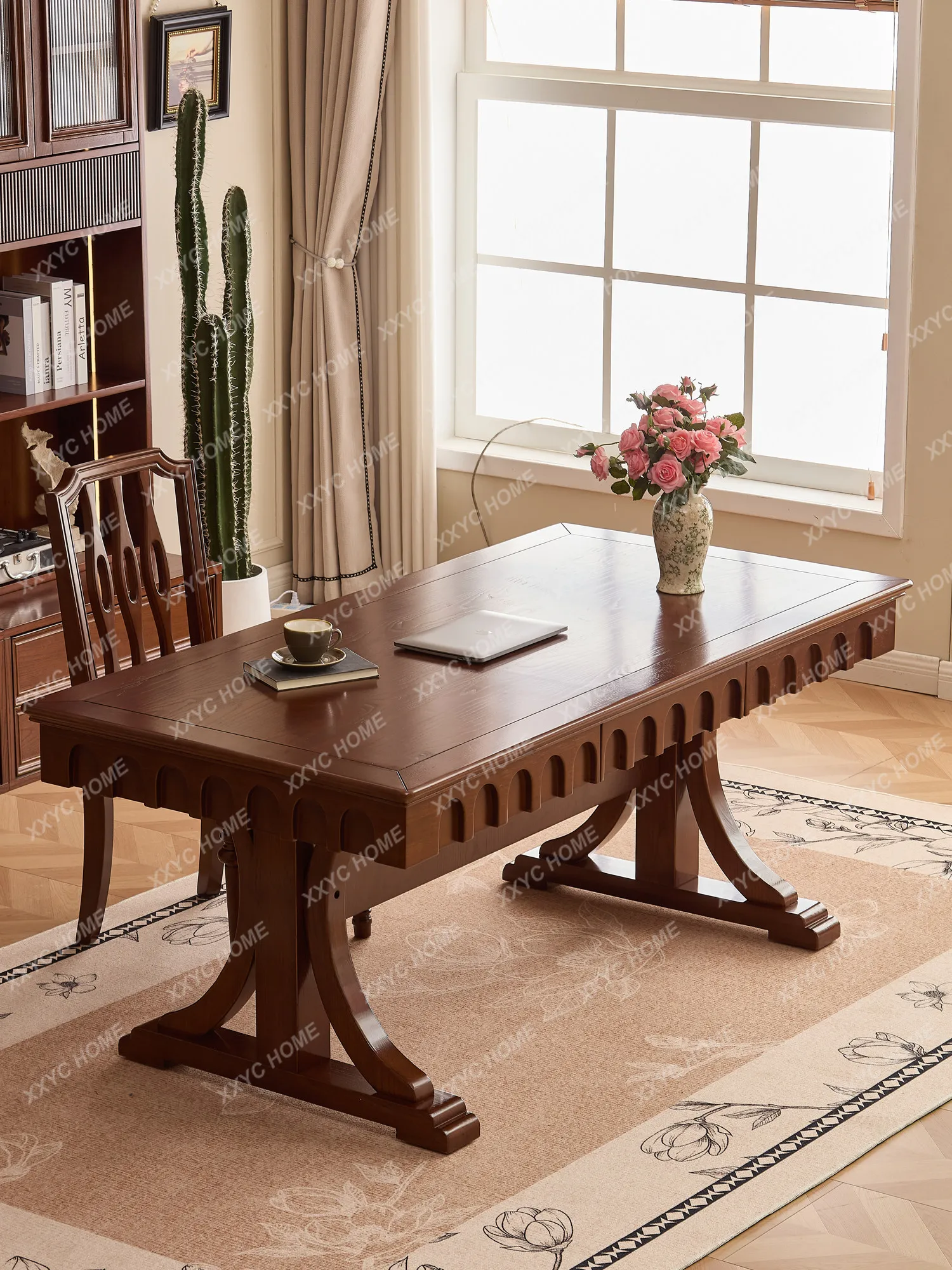Ash wood dining table Rectangle wooden eating table Household small apartment desk
Ash wood dining table Rectangle wooden eating table Household small apartment desk