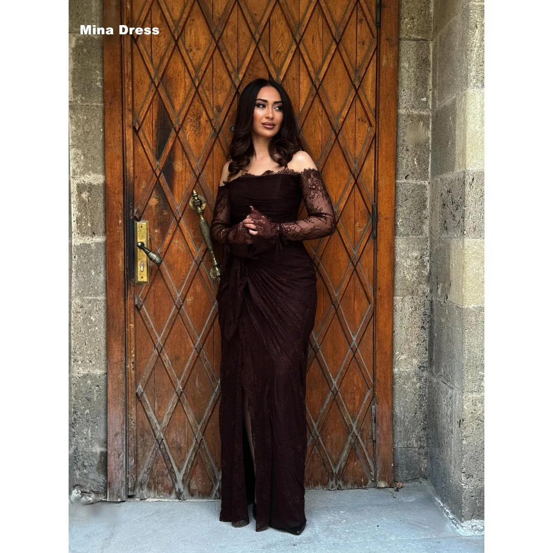 Mina Customized Brown One Shoulder Elegant Party Dresses for Special Occasions Lace Slit Embroidery Best Selling Dresses Evening
Mina Customized Brown One Shoulder Elegant Party Dresses for Special Occasions Lace Slit Embroidery Best Selling Dresses Evening
