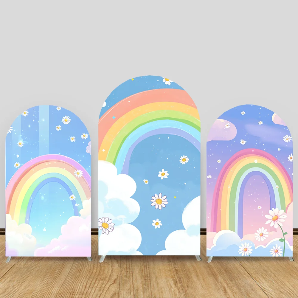 Rainbows Pink Arched Backdrop Covers for Parties Daisy Groovy 2-side Arch Panels Cover Birthday Party Baby Shower Decor
Rainbows Pink Arched Backdrop Covers for Parties Daisy Groovy 2-side Arch Panels Cover Birthday Party Baby Shower Decor