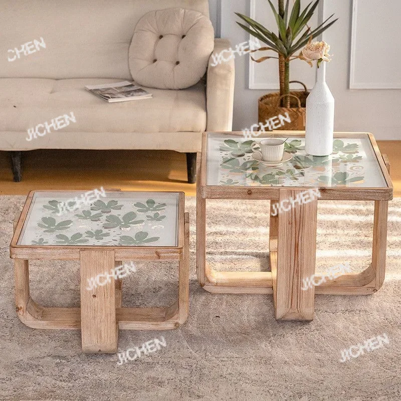 HZ Solid Wood Coffee Table Small Apartment Glass Coffee Table Living Room Sofa Square Creative Balcony Tea Table
HZ Solid Wood Coffee Table Small Apartment Glass Coffee Table Living Room Sofa Square Creative Balcony Tea Table
