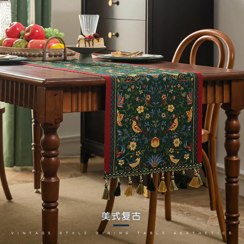 Light luxury American retro polyester tassel table flag magpie flower yarn-dyed jacquard dining side cabinet cover towel tail
Light luxury American retro polyester tassel table flag magpie flower yarn-dyed jacquard dining side cabinet cover towel tail