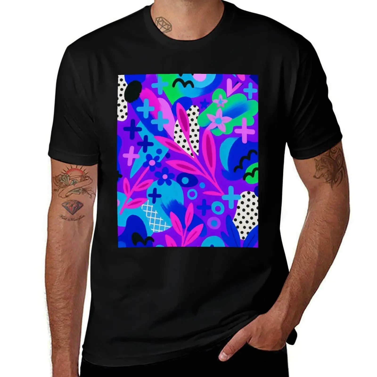 Floral modern watercolor abstract pattern. Spring and summer flowers with leaves. Botanical plant. Nature. T-Shirt 
Floral modern watercolor abstract pattern. Spring and summer flowers with leaves. Botanical plant. Nature. T-Shirt