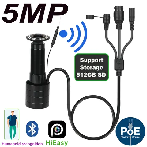 5MP باب العين IP POE كاميرا ثقب الباب الصغير 1.66 مللي متر عدسة كشف الحركة فيديو العين المشاهد الاتصال الداخلي كاميرا مراقبة أمن الوطن