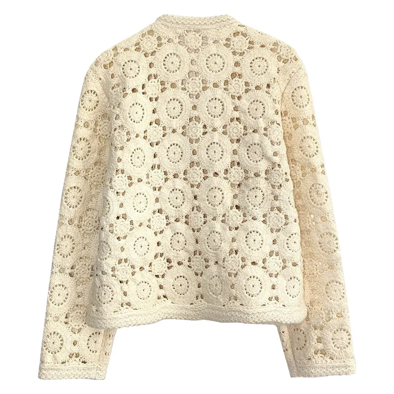 Ele round Ne Long Sve Knitted Heavy Embroidery Hollow out Women's Outerwear Sweater Casual Sweet Sle ort Coat
Ele round Ne Long Sve Knitted Heavy Embroidery Hollow out Women's Outerwear Sweater Casual Sweet Sle ort Coat